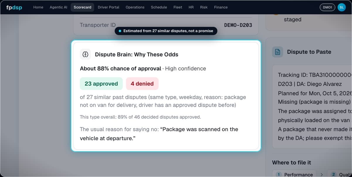 Disputes demo: File the disputes worth filing. Coach the rest.